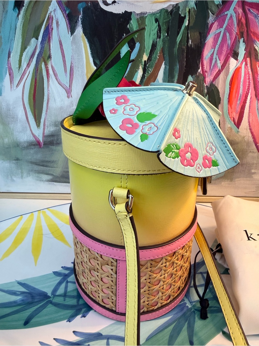 Kate Spade Novelty Playa Ombre Leather 3D Crossbody Purse Sling Bag Hawai - Picture 3 of 14